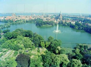 Knieperteich westlich der Altstadt von Stralsund : Blickrichtung Osten