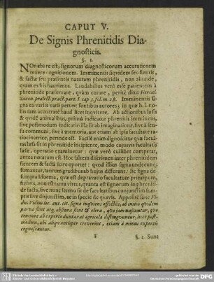 Caput V. De Signis Phrenitidis Diagnosticis
