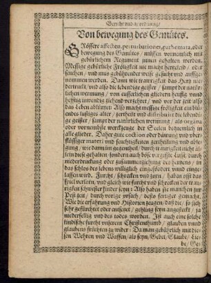 Von bewegung des Gemütes.