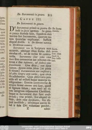 Caput III. De Sacramentis in genere.