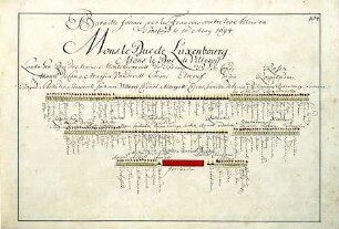 WHK 36 Sammlung von Schlachtordnungen: Schlachtordnung der Franzosen gegen die Alliierten in Brabant, 10. Mai 1694