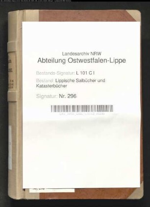 Salbuch der ehem. Vogtei Hohenhausen von 1856, Bd. 1 (Duplikat)
