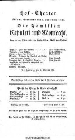Die Familien Capuleti und Montecchi