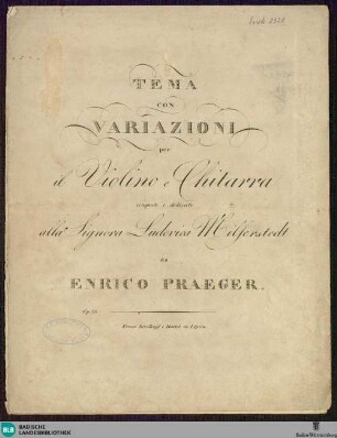 Tema con variazioni per il violino e chitarra : Op. 26