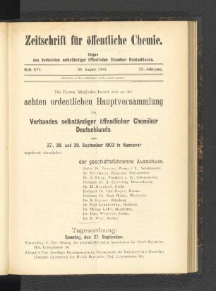Heft XVI. 30. August 1903.