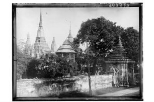 Wat Phra Kaeo : Rattanakosin Island. Wat Phra Chetuphon (Wat Pho), Tempel des Königs im Großen Palast der Könige von Thailand, 1908