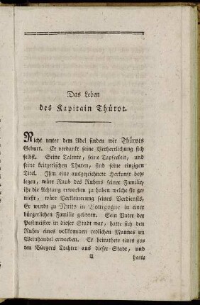 Das Leben des Kapitain Thürot.