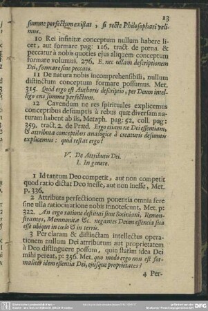 V. De Attributis Dei