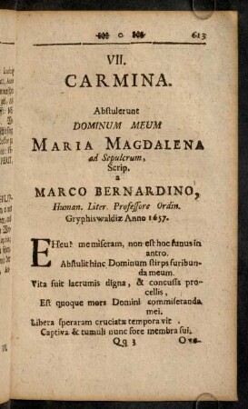 613-650, VII. Carmina