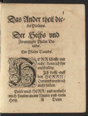 Das Ander theil dieses Psalters.