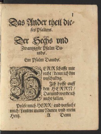 Das Ander theil dieses Psalters.