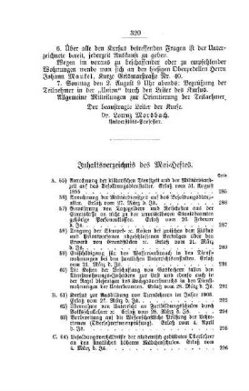 Inhaltsverzeichnis des Mai-Heftes