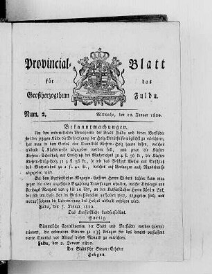 Num. 2, Ausgabe vom 12. Januar 1820