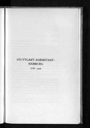 Stuttgart-Darmstadt-Hamburg Juni 1908