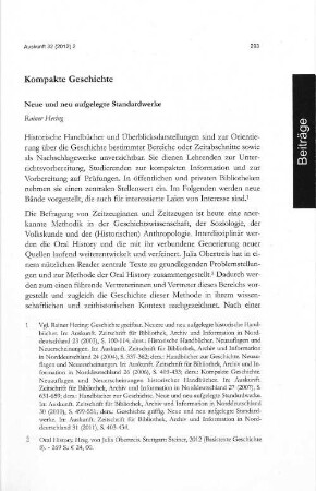 Kompakte Geschichte Neue und neu aufgelegte Standardwerke