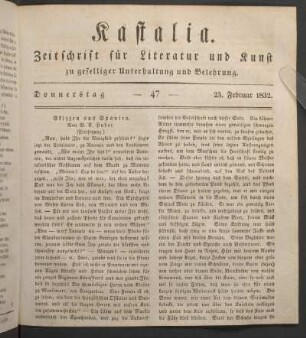 Ausgabe vom 20. Februar 1832.