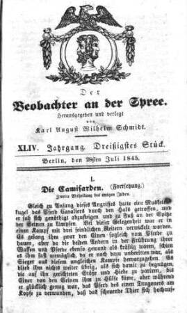 30. Stück, 28. Juli 1845