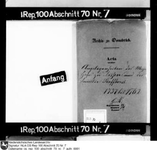 Angelegenheiten des Meyerhofs zu Dissen und der Famailie Staffhorst