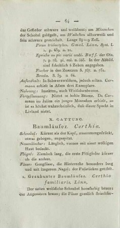 X. Gattung. Baumläufer. Certhia