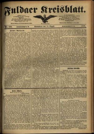Ausgabe vom Samstag, den 18. August 1906.