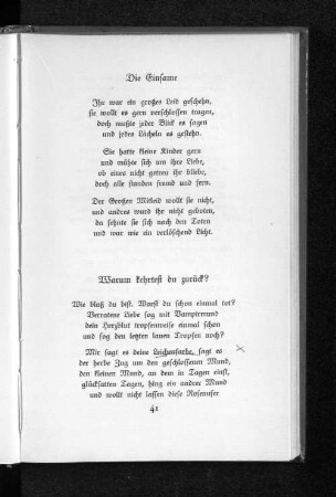 Warum kehrest du zurück?