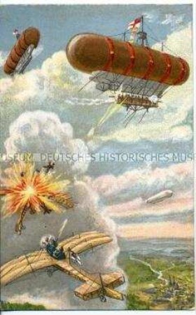 Postkarte aus der Serie "Krieg in den Lüften."