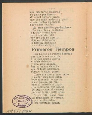 Primeros tiempos