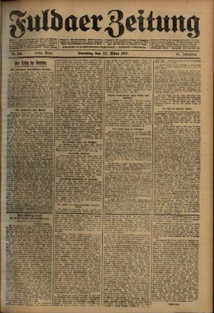 Erste Ausgabe vom Dienstag, den 23. März 1915.