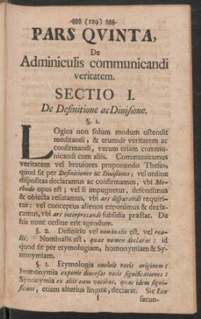 Pars Quinta, De Adminiculis communicandi veritatem