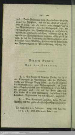 Neuntes Kapitel. Von den Fouriers