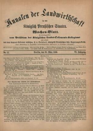 No. 13. Berlin, den 28. März 1866. VI. Jahrgang.
