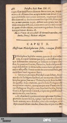 Caput X. Illustrium Philosophorum secta, vitæque strictim explicatæ