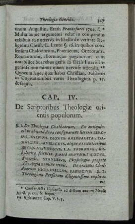 Cap. IV. De Scriptoribus Theologiæ orientis populorum