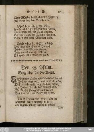 Der 58. Psalm. Sieg über die Gottlosen.