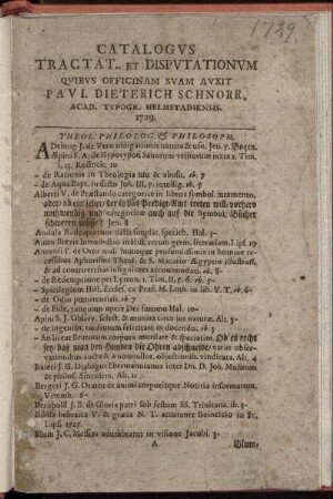 Theol. Philolog. & Philosoph