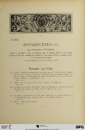 Keramik und Glas (Nr. 200-213)
