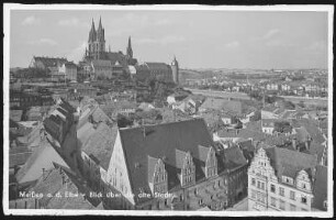 Meißen. Bl. v. Kirchturm auf Altstadt und Burgberg