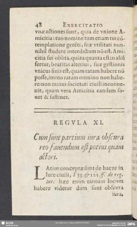 Regula XI. Cum sunt partium iura obscura reo favendum est potius quam actori