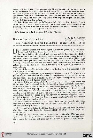 14: Bernhard Fries : ein Heidelberger und Münchner Maler (1820-1879)