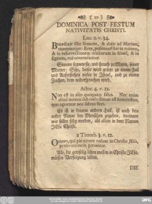 Dominica Post Festum Nativitatis Christi.