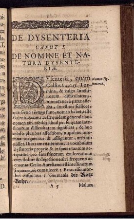 DE DYSENTERIA CAPUT I. DE NOMINE ET NAUTEA DYSENTERIÆ.