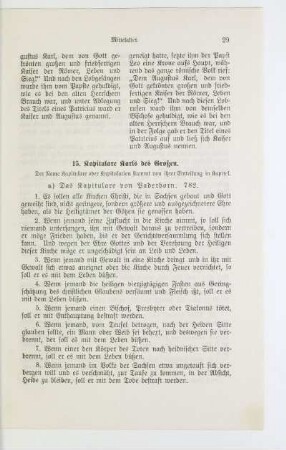 15. Kapitulare Karls des Großen