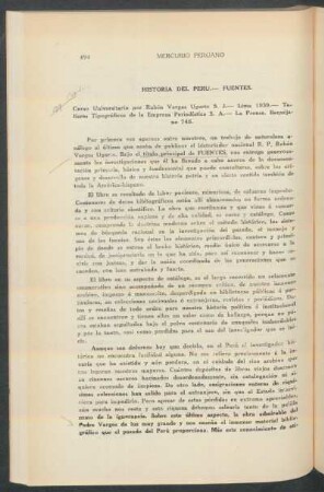 "Historia del Perú", Fuentes