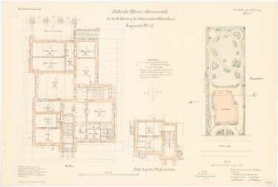 Offizierskasino der Garnison, Osnabrück: Lageplan 1:200. Grundriss Keller, Weissweinkeller 1:50