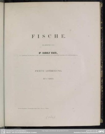 Zoologischer Theil ; Bd.1, Abth. 2: Fische