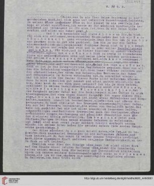 Heid. Hs. 3820,449: Brief von Emil Lask an unbekannte Frau