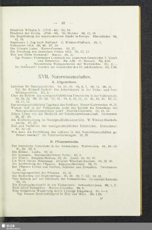 XVII. Naturwissenschaften