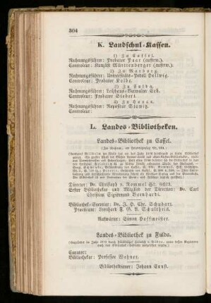 K. Landschul=Kassen.