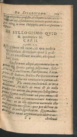De Syllogismo Quid & quotuplex sit. Cap. II.