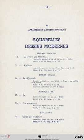 Aquarelles - Dessins modernes (Nr. 72-77)